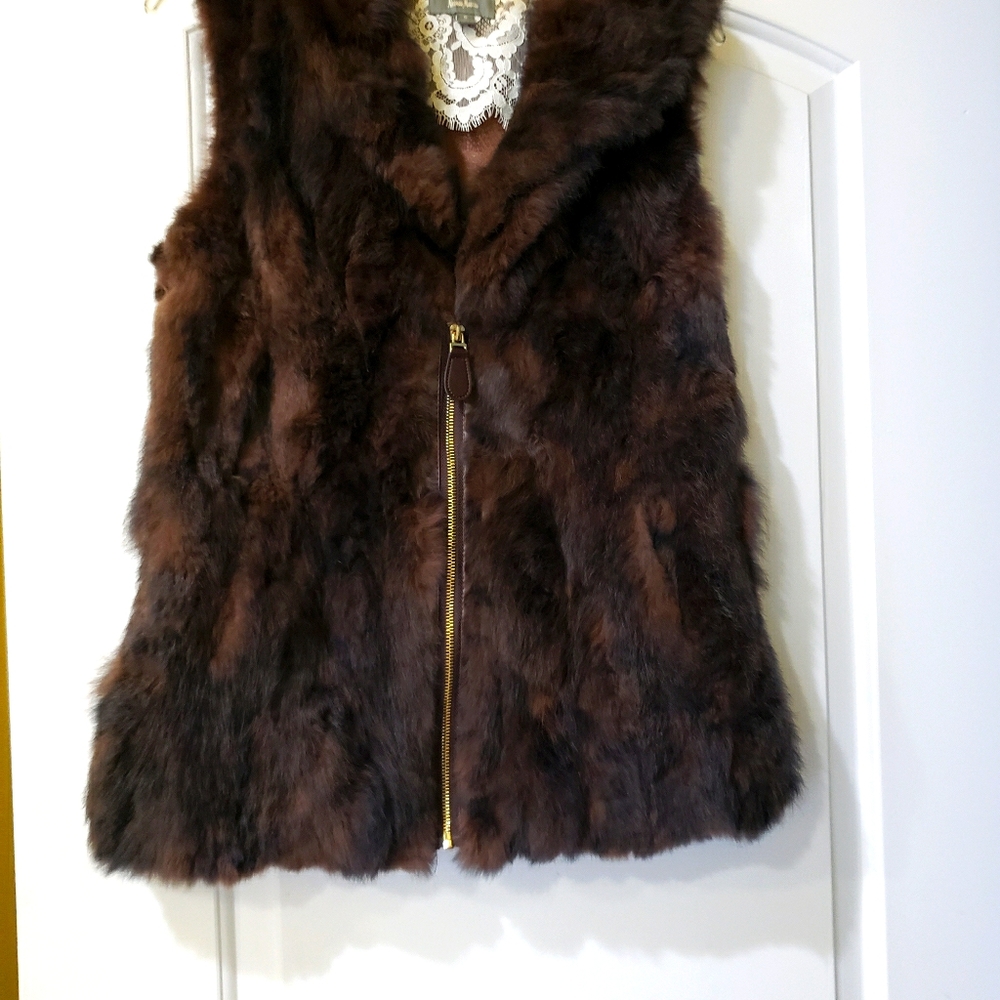 Genuine rabbit fur vest